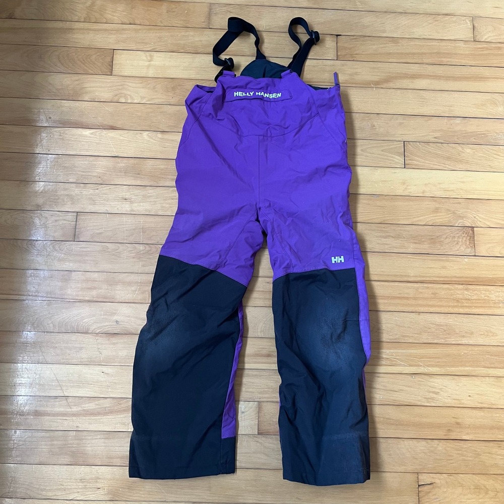Helly Hansen Kids Purple Black Snow Bibs Ski Pants Adjustable Straps 128/8